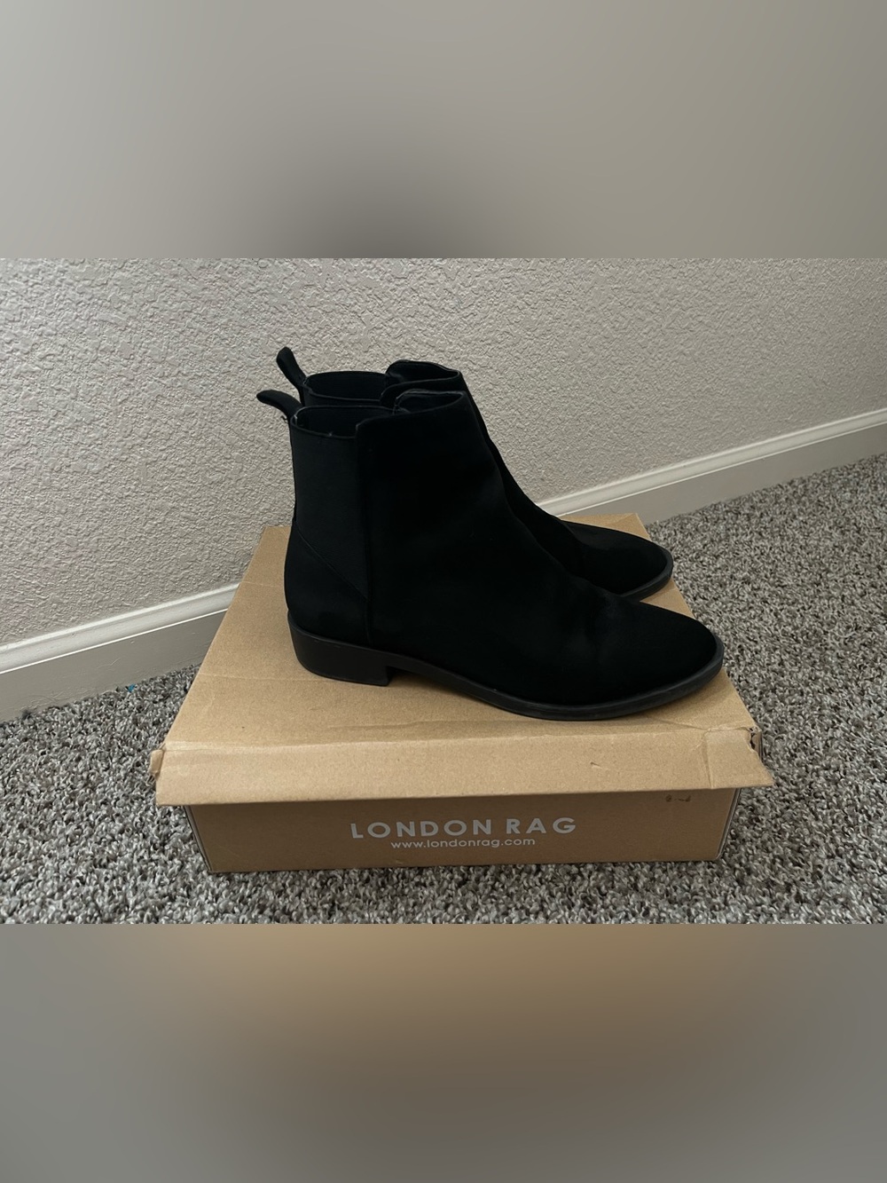 London Rag Black Chelsea Ankle Boots
